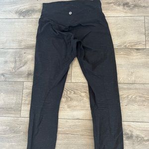 Lululemon black emboss 25 inch align pants.